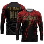 Custom-name adult long-sleeve football kits – latest breathable polyester design, personalized men’s jerseys