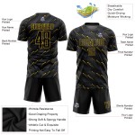 Black-Gold Black Soccer Custom Jersey Sublimation Uniform