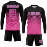 Gradient Custom Shape Jersey Soccer Square Pink Blue Sublimation Black-LIght Uniform