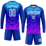 White Custom Light Uniform Pink Royal Blue-Hot Sublimation Soccer Jersey