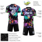Uniform Soccer White-Light Graffiti Jersey Sublimation Blue Pattern Custom