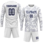 Soccer Uniform Sublimation White Jersey Navy Custom