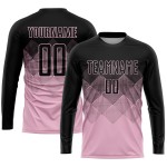 Custom Uniform Light Pink Jersey Sublimation Soccer Black