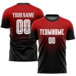 Jersey Fashion Uniform Soccer White-Black Red Custom Sublimation Fade
